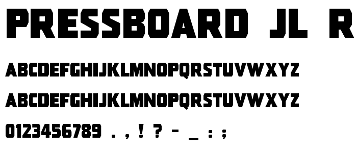 Pressboard JL Regular font